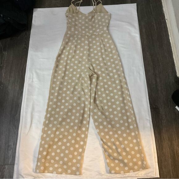Sage the Label Polka Dot Print Cut Out Jumpsuit XS Preppy Retrogirl Glam Twee - Picture 4 of 10